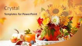  Presentation with white flowers - Slide set featuring autumn-bouquet-of-beautiful-flowers background and a yellow colored foreground