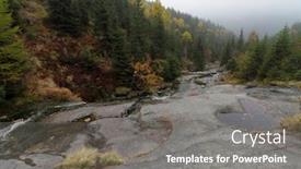  Presentation with czech republic - Theme having autumn cascade river name labe czech republic europe background and a gray colored foreground