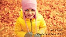 Presentation with childhood - PPT layouts having autumn-childhood-nature-and-people background and a gold colored foreground