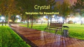  Presentation with park night city - Theme enhanced with autumn-city-park-at-night background and a tawny brown colored foreground