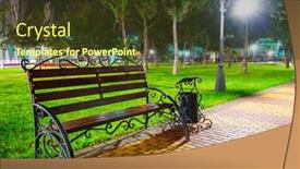  Presentation with park night city - Cool new theme with autumn-city-park-at-night backdrop and a tawny brown colored foreground