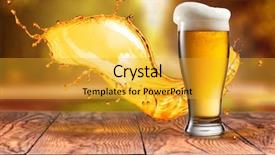  Presentation with gold bokeh - PPT layouts enhanced with autumn city park on background background and a gold colored foreground