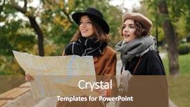  Presentation with city map - Colorful slide set enhanced with autumn clothes holding city backdrop and a coral colored foreground