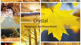  Presentation with sacred geometry symbol collage - Colorful slide deck enhanced with autumn collage backdrop and a gold colored foreground
