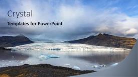  Presentation with lagoon - Slide set enhanced with autumn-colours-at-fjallsarlon-glacier background and a light blue colored foreground