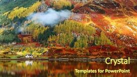 Presentation with scotland - Amazing PPT theme having autumn colours in highlands scotland backdrop and a tawny brown colored foreground