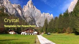  Presentation with autumn - Presentation design consisting of autumn-colours-in-val-pradidali background and a tawny brown colored foreground