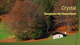  Presentation with autumn - PPT layouts featuring autumn-colours-in-val-pradidali background and a tawny brown colored foreground
