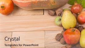  Presentation with life span - Slide deck featuring autumn composition from top free background and a  colored foreground