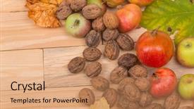  Presentation with life span development - Slides enhanced with autumn composition from top free background and a coral colored foreground