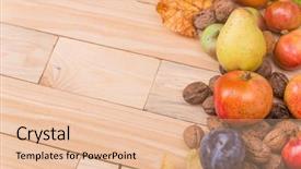  Presentation with space - Presentation enhanced with autumn composition from top free background and a  colored foreground