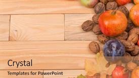  Presentation with copy space - Cool new slides with autumn composition from top free backdrop and a  colored foreground