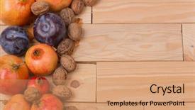  Presentation with copy space - Presentation theme consisting of autumn composition from top free background and a  colored foreground