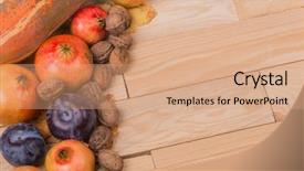  Presentation with life span development - Presentation theme enhanced with autumn composition from top free background and a coral colored foreground