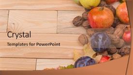  Presentation with copy space - Cool new presentation theme with autumn composition from top free backdrop and a  colored foreground