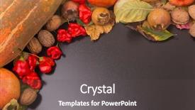  Presentation with dark space - Presentation enhanced with autumn composition from top free background and a dark gray colored foreground