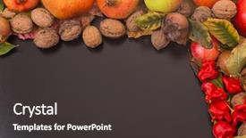  Presentation with copy space - Colorful slides enhanced with autumn composition from top free backdrop and a  colored foreground