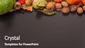  Presentation with dark space - Presentation theme with autumn composition from top free background and a dark gray colored foreground