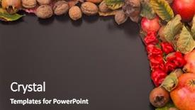  Presentation with dark space - Colorful slide deck enhanced with autumn composition from top free backdrop and a  colored foreground