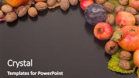  Presentation with life span - Theme enhanced with autumn composition from top free background and a dark gray colored foreground