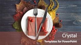  Presentation with thanksgiving - Colorful slide deck enhanced with autumn-composition-of-leaves-berries backdrop and a tawny brown colored foreground