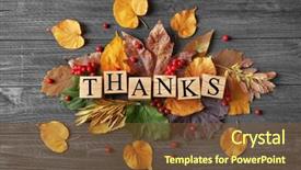  Presentation with thanksgiving - PPT layouts enhanced with cubes with word thank background and a tawny brown colored foreground