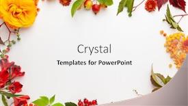  Presentation with leaves flat lay - Presentation theme enhanced with autumn-composition-with-flowers-leaves background and a white colored foreground