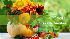  Presentation with flowers - Slides featuring autumn-composition-with-flowers background and a seafoam green colored foreground