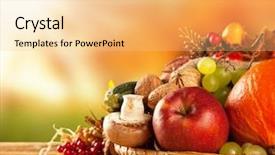  Presentation with free traditional - Presentation theme having autumn concept of traditional food background and a lemonade colored foreground