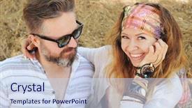  Presentation with organic dry chia seeds - Audience pleasing PPT theme consisting of autumn countryside against dry hay backdrop and a sky blue colored foreground