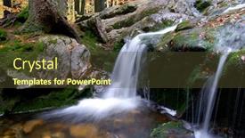  Presentation with autumn - Amazing PPT theme having autumn-creek-in-bohemia backdrop and a tawny brown colored foreground