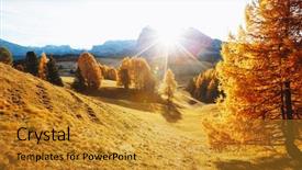  Presentation with earth day - Beautiful slide set featuring autumn day beauty of earth backdrop and a gold colored foreground