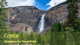  Presentation with falls - Amazing theme having autumn day in yoho national park in the rocky mountains of canada the tremendous falls takakkaw formed by thawing of glacier daly backdrop and a tawny brown colored foreground