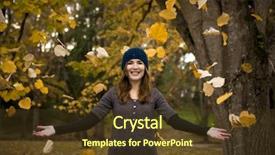  Presentation with autumn leaves falling - PPT layouts featuring autumn day watchin the leaves background and a tawny brown colored foreground