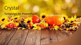  Presentation with dry - PPT theme enhanced with autumn decoration arranged with dry background and a gold colored foreground