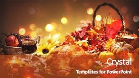  Presentation with festive - PPT theme consisting of autumn decoration for thanksgiving background and a crimson colored foreground