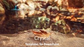  Presentation with fall foliage - Slide set with autumn dry maple leaf on the stone in autumnal park start of a foliage fall season change of a weather and season background and a coral colored foreground