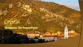  Presentation with region - Amazing presentation theme having autumn-durnstein-in-wachau-region backdrop and a tawny brown colored foreground