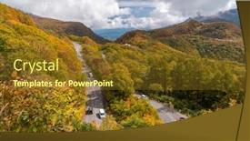  Presentation with fall foliage - Amazing theme having autumn-fall-foliage-mountain backdrop and a tawny brown colored foreground