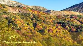  Presentation with fall foliage - Audience pleasing PPT theme consisting of autumn-fall-foliage-mountain backdrop and a tawny brown colored foreground
