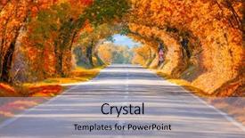  Presentation with fall colors - Slides with autumn fall road landscape - real background and a light gray colored foreground