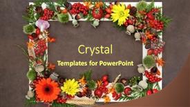  Presentation with fall leaves border autumn - PPT theme consisting of autumn-fall-samhain-harvest-festival background and a tawny brown colored foreground