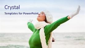  Presentation with autumn blue - Slide deck consisting of autumn fall wintertime with blue background and a sky blue colored foreground