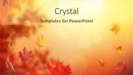  Presentation with leaves falling - PPT theme with falling leaves on colorful background background and a cream colored foreground