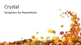  Presentation with falling leaves - PPT theme consisting of autumn falling leaves on white background and a white colored foreground