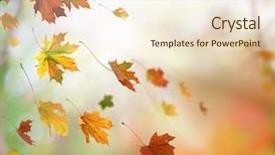  Presentation with autumn leaves falling - Presentation theme with autumn falling leaves background and a cream colored foreground