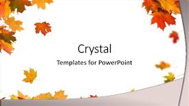  Presentation with falling leaves - Beautiful theme featuring autumn falling maple leaves isolated backdrop and a white colored foreground