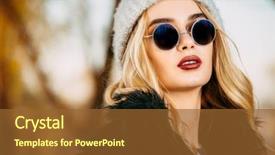  Presentation with fashion show on mental illness - Cool new PPT theme with autumn fashion shot trendy young backdrop and a tawny brown colored foreground