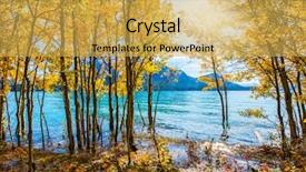  Presentation with mountain lake - Slides featuring autumn flood of artificial abraham background and a yellow colored foreground