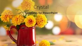  Presentation with vintage floral - PPT layouts enhanced with autumn-floral-bouquet-made background and a yellow colored foreground